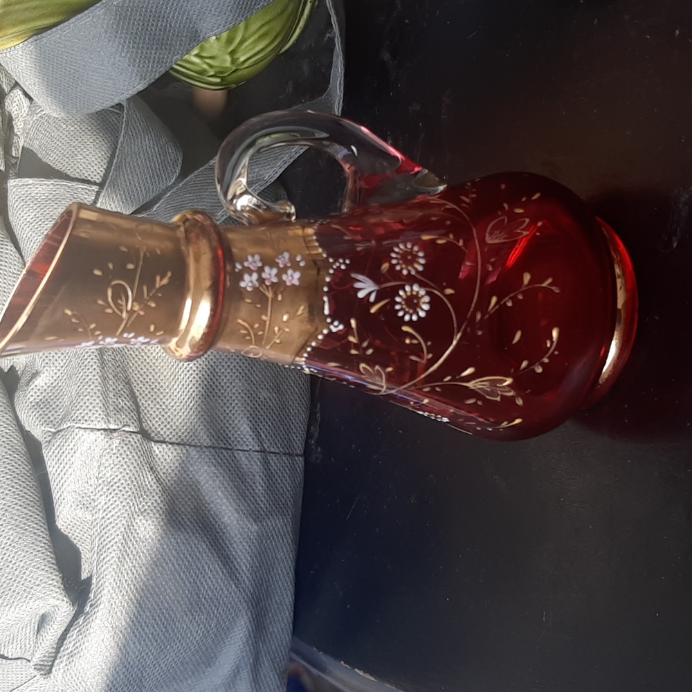 Victorian cranberry glass small jug